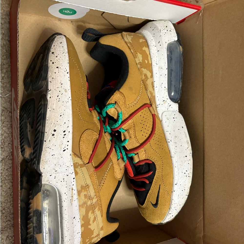 Nike Tan and Black Sneakers with Red Accents
